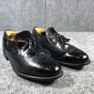 Florsheim Imperial Tassel Loafers Men's 10.5 D Black Leather Wingtip Made USA